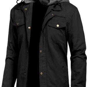 Pursky Men's Canvas Cotton Military Casual Field Jacket Oute...