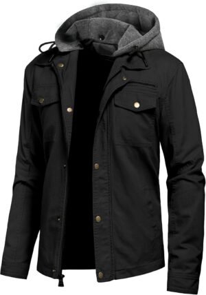 Pursky Men's Canvas Cotton Military Casual Field Jacket Oute...