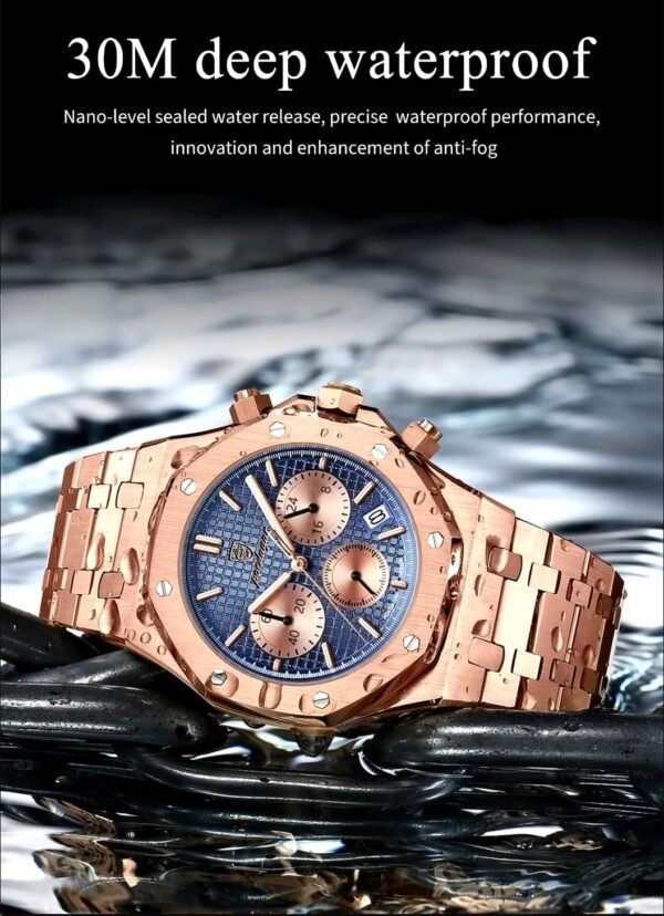 Watches for Men Titan Steel Chronograph – Bold Rose Gold Men...
