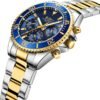 BIDEN Mens Watches Chronograph Stainless Steel Waterproof Da...