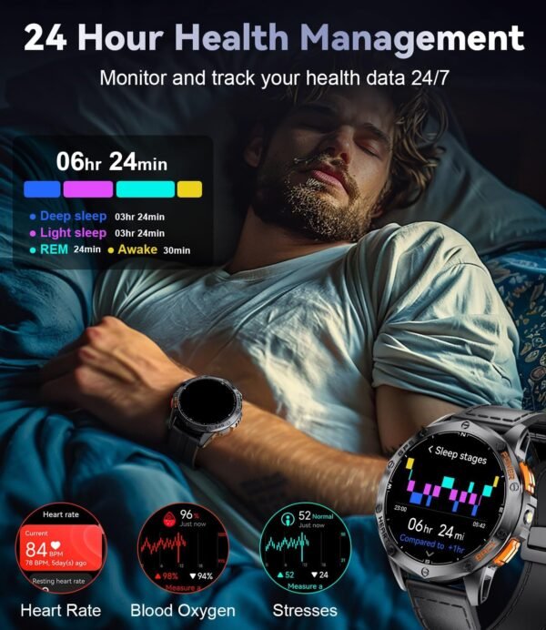 DREMAC 48mm Rugged Military Smart Watches for Men - GPS/Baro...