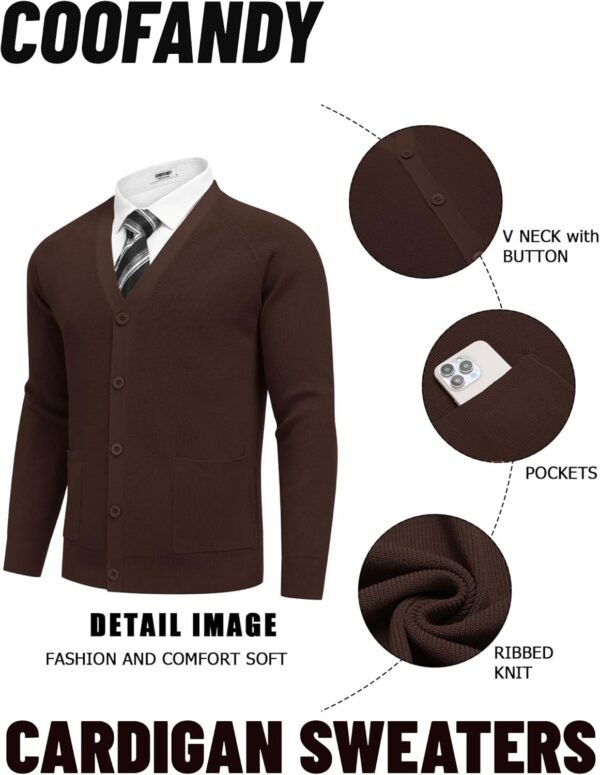 COOFANDY Men's Cardigan Sweaters with Button Lightweight Cas...