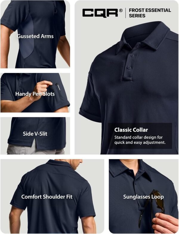 CQR Men's Polo Shirts, Tactical Short Sleeve Golf Performanc...