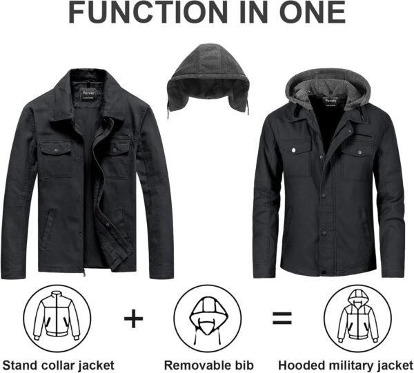 Pursky Men's Canvas Cotton Military Casual Field Jacket Oute...