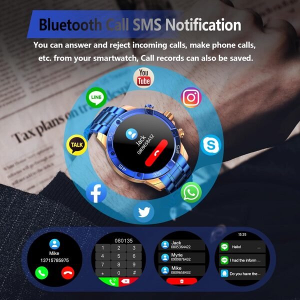 Smartwatch for Men 1.53-Inch Luxury Business Sports & Fitnes...
