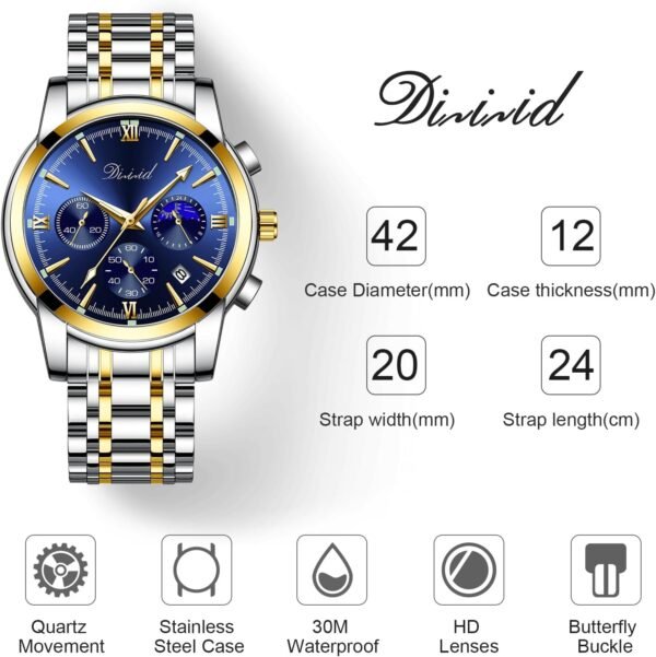 Watches for Men, Business Dress Mens Watches Chronograph Ana...