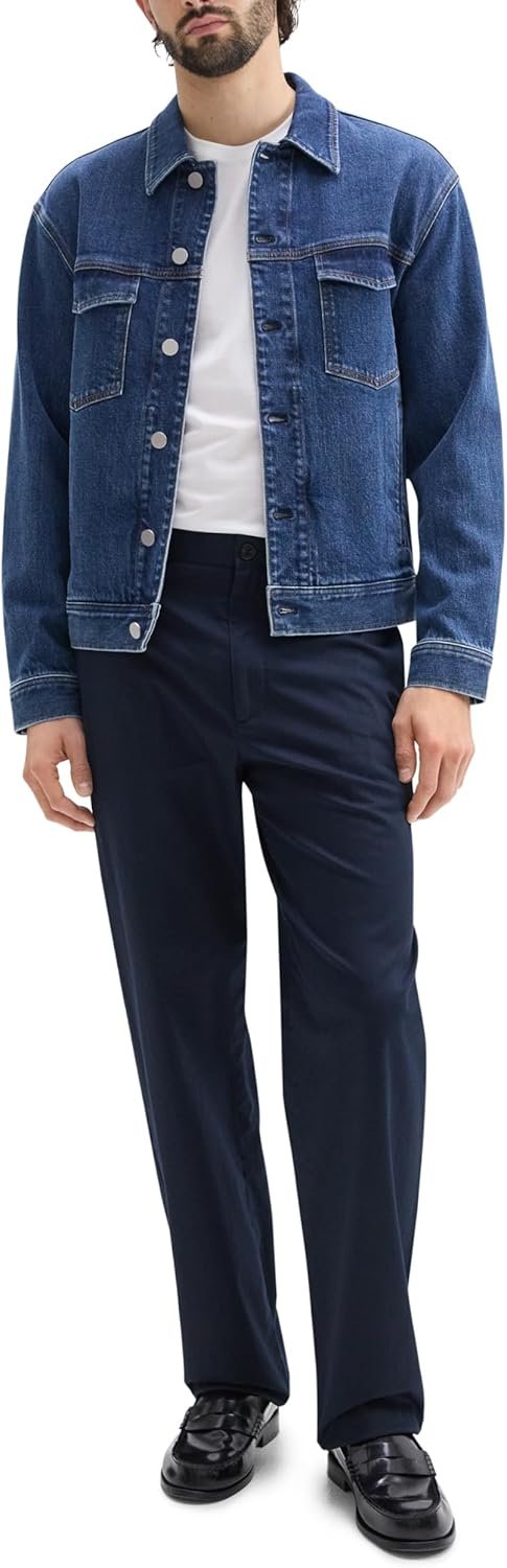 Theory Men's City Trucker Jacket in Denim Beryl