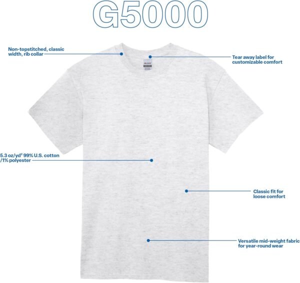 Gildan Unisex Adult Heavy Cotton T-Shirt, Style G5000, Multi...