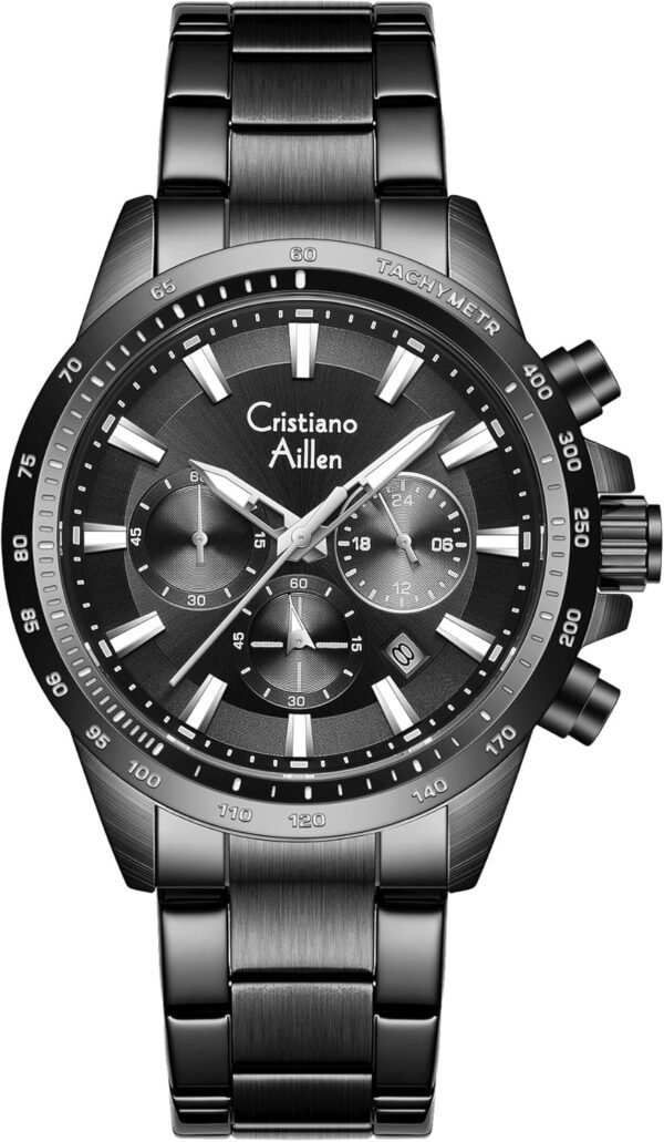 Watches for Men Stainless Steel Waterproof Analog Quartz Chr...