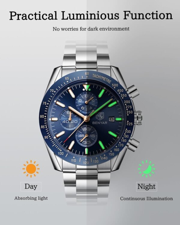 BY BENYAR Watch for Men Analog Quartz Chronograph Waterproof...