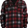 TanBridge Men's Flannel Plaid Jacket Full Zip Fleece Flannel...