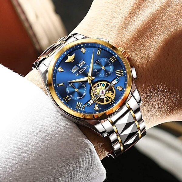 OUPINKE Mens Watches Automatic Skeleton Tourbillon Self Wind...
