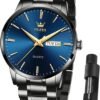 OLEVS Mens Gold Watches Waterproof Stainless Steel Lightweig...