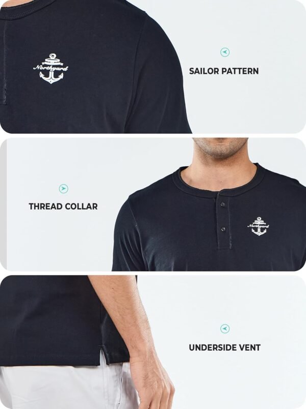 NORTHYARD Men's Cotton Henley Shirts Casual Workout T-Shirts...