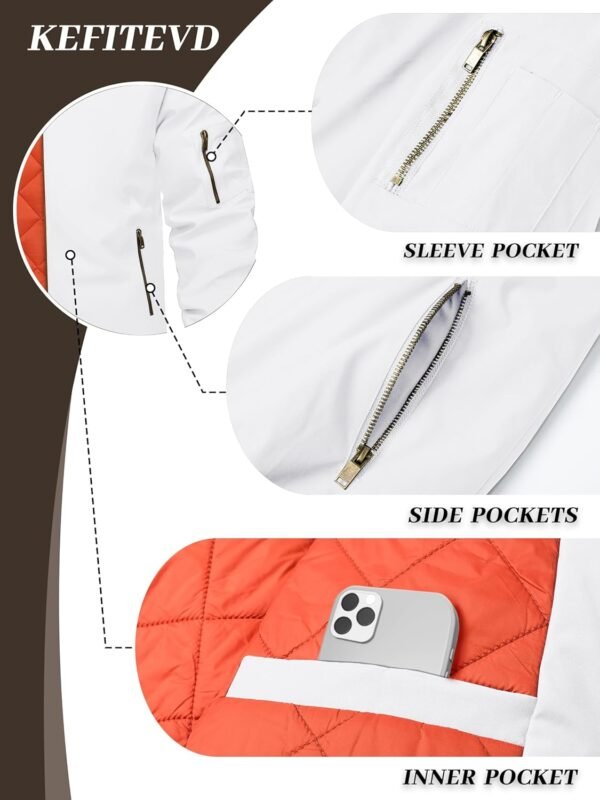 KEFITEVD Men's Jacket Casual Windproof Bomber Jackets Full Z...