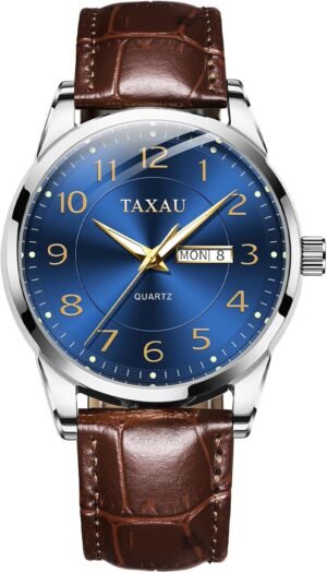 Men's Watches - Fashion Casual Leather Watches Big Face Easy...