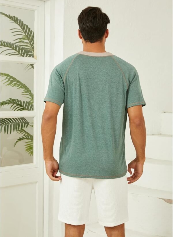 Mens Henley Shirts Short Sleeve Casual Classic Cotton T-Shir...