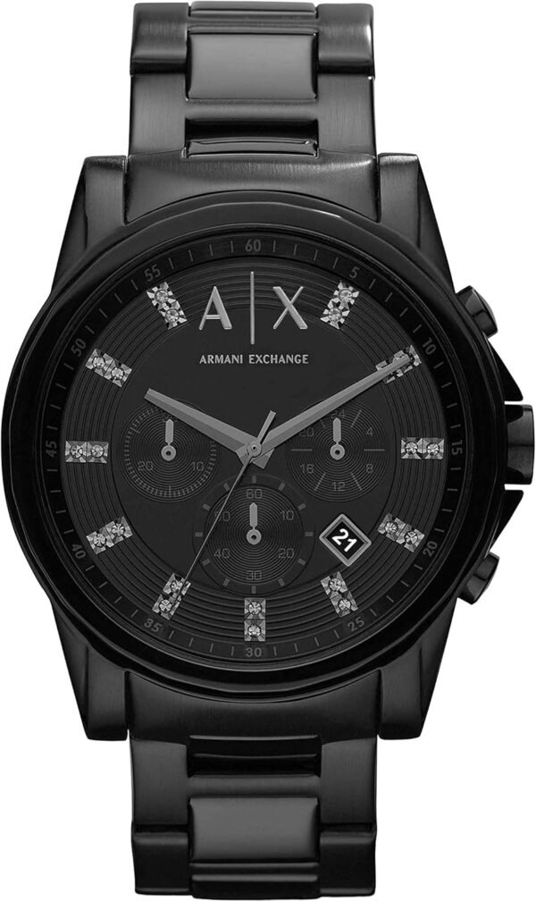 AX Armani Exchange Chronograph Watch for Men with Leather, S...