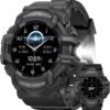 MIDDOW Military Smart Watch with Flashlight (Answer/Make Cal...