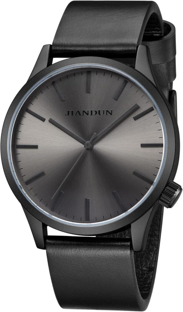 JIANDUN Mens Black Watches Minimalist Waterproof-Fashion Wri...