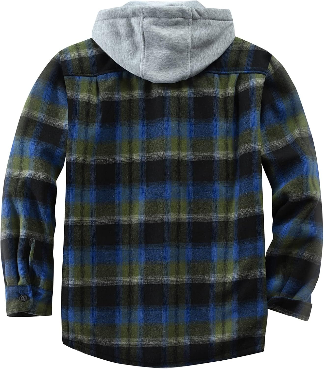 Men's Cotton Plaid Shirts Jacket Fleece Lined Flannel Shirts... - Image 2