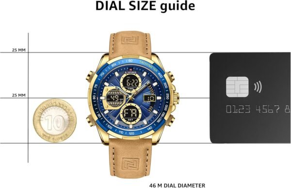 NAVIFORCE Men's Military Digital Watches Analog Quartz Water...