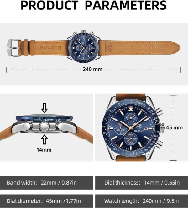 BY BENYAR Watch for Men Analog Quartz Chronograph Waterproof...