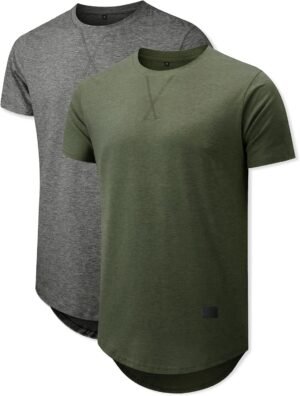 Comdecevis Mens 2 Pack Cotton Crewneck T-Shirts Hipster Hip ...