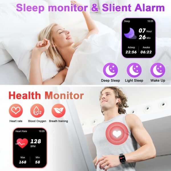 Smart Watch for Men Women Fitness: Make/Answer Call Smart Wa...