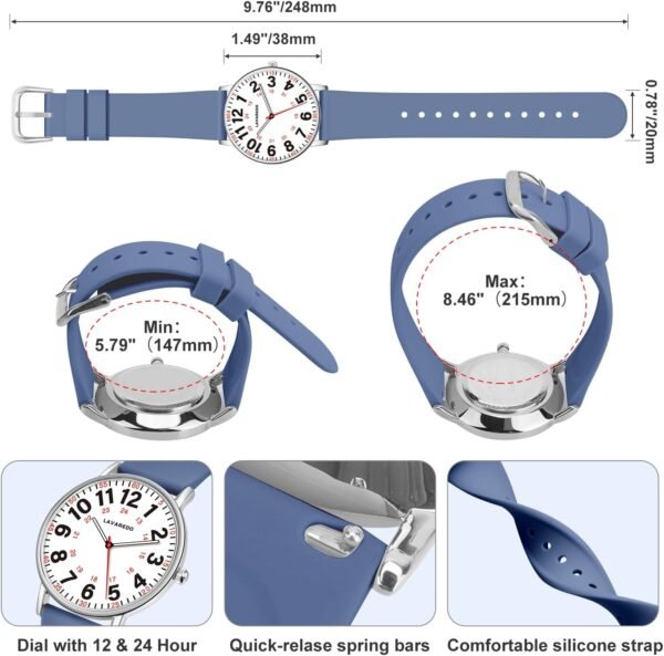 Nurse Watch for Nurses Doctors Women Men,Waterproof Analog W...