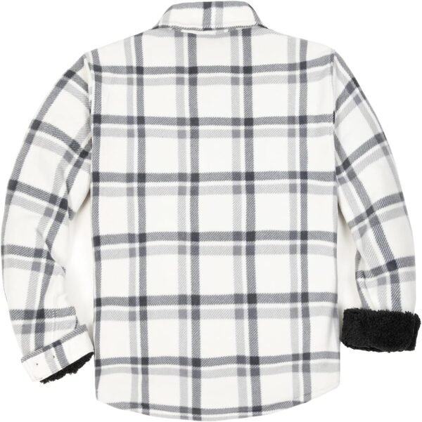 ZENTHACE Men's Warm Sherpa Lined Fleece Plaid Flannel Shirt ...