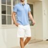 Men Polo Shirt Short Sleeve Casual Classic Cotton Summer Col...