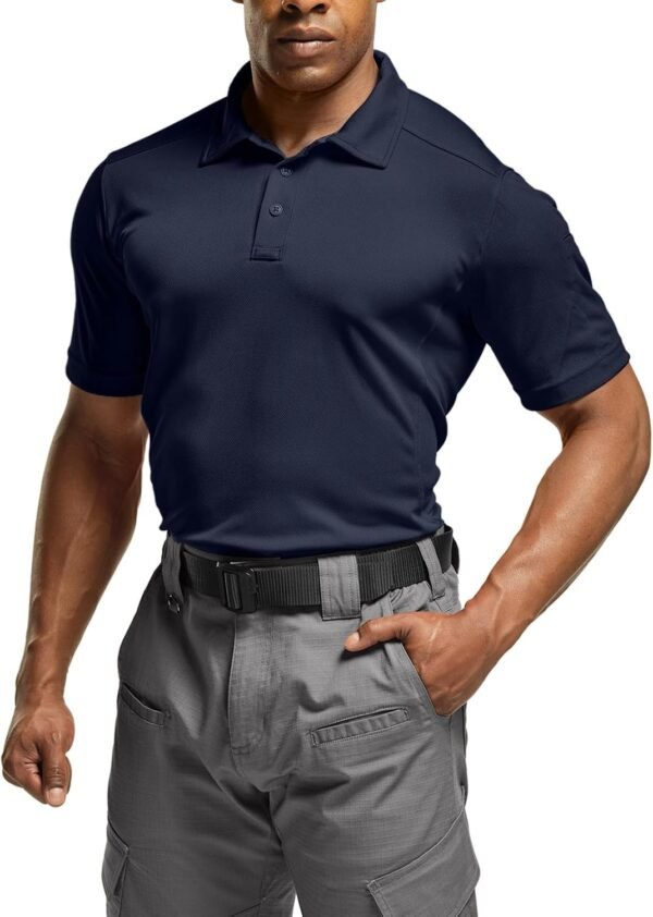 CQR Men's Polo Shirts, Tactical Short Sleeve Golf Performanc...
