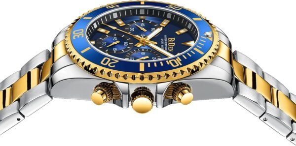 BIDEN Mens Watches Chronograph Stainless Steel Waterproof Da...
