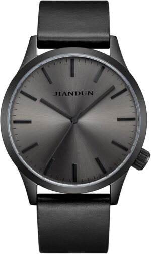 JIANDUN Mens Black Watches Minimalist Waterproof-Fashion Wri...