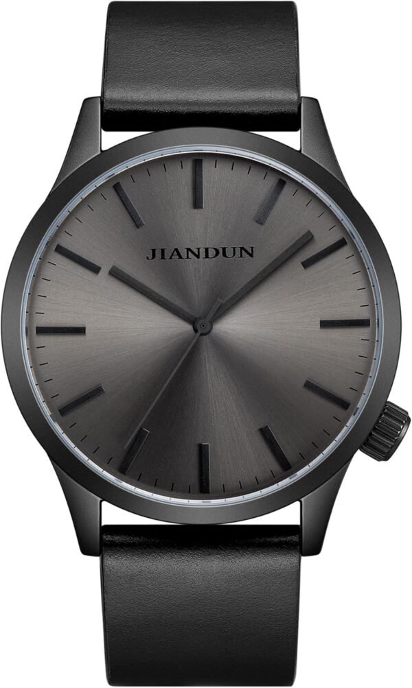 JIANDUN Mens Black Watches Minimalist Waterproof-Fashion Wri...