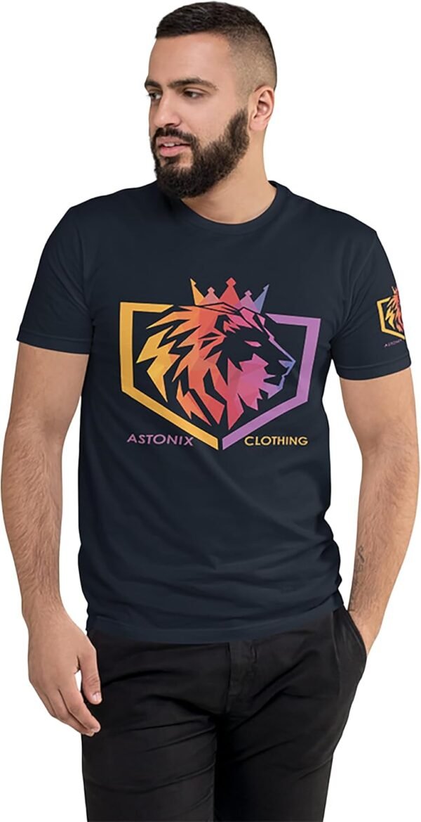 Astonix Clothing Men's Crown Lion Logo T-Shirt, Pre-Shrunk F...