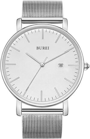 BUREI Men Wrist Watches Fashion Minimalist Analog Quartz Wat...