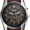 Fossil Men's Coachman Quartz Stainless Steel and Leather Chr...