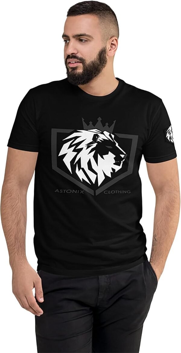 Astonix Clothing Men's Crown Lion Logo T-Shirt, Pre-Shrunk F...