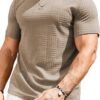 JMIERR Mens T-Shirt Casual Stretch Solid Crewneck Short Slee...