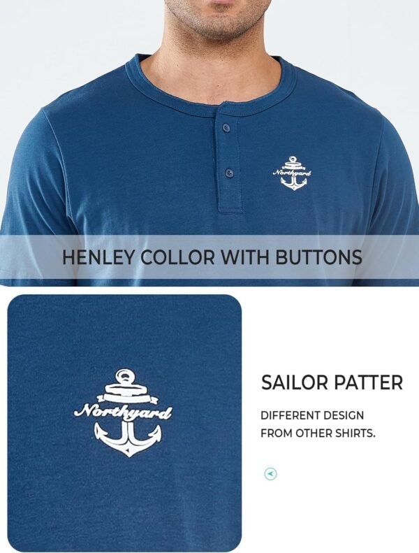 NORTHYARD Men's Henley Shirts Casual Short Sleeve Heavy Cott...