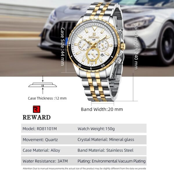REWARD Men's Wrist Watches Fashion Business Dress Stainless ...
