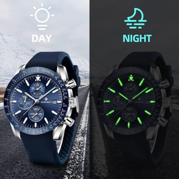 BENYAR AKNIGHT Mens Watches 45mm Big Face Waterproof Analog ...