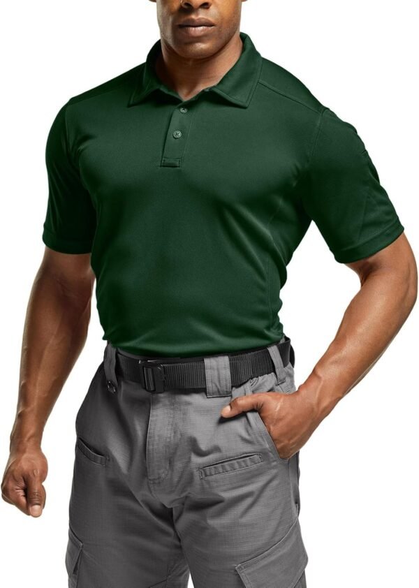 CQR Men's Polo Shirts, Tactical Short Sleeve Golf Performanc...