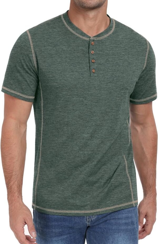 Sailwind Mens Henley Short Sleeve T-Shirt Cotton Maverick Sh...