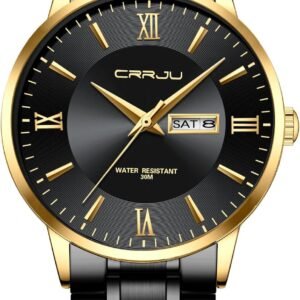 CRRJU Men's Fashion Luxury Stainless Steel Watches for Men B...