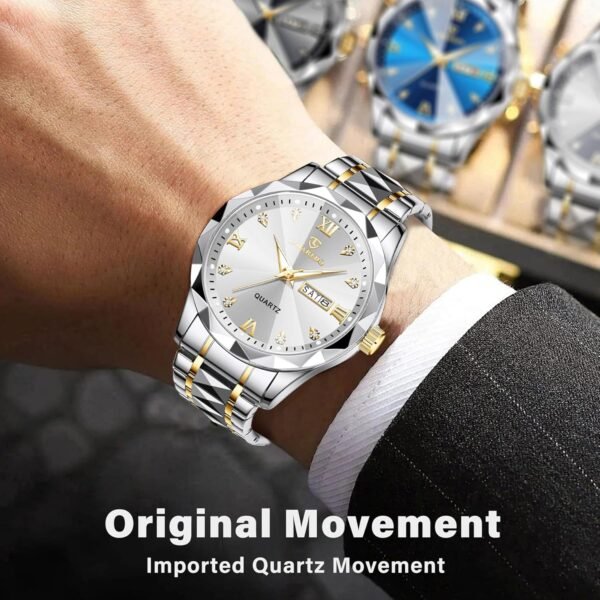 Watches for Men Diamond Business Dress Analog Quartz Mens Wa...