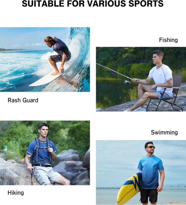Men's Swim Shirts Rash Guard Short Sleeve UPF 50+ UV Sun Pro...