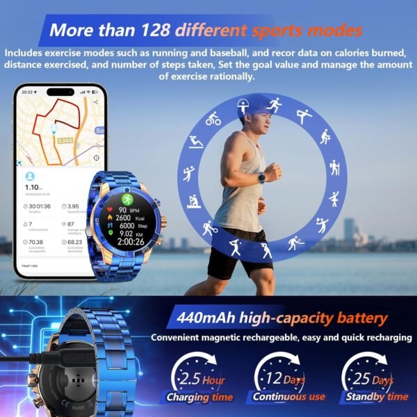 Smartwatch for Men 1.53-Inch Luxury Business Sports & Fitnes...